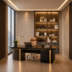 Full office furniture set in uae – design, comfort & value 3 Bronze executive desk
