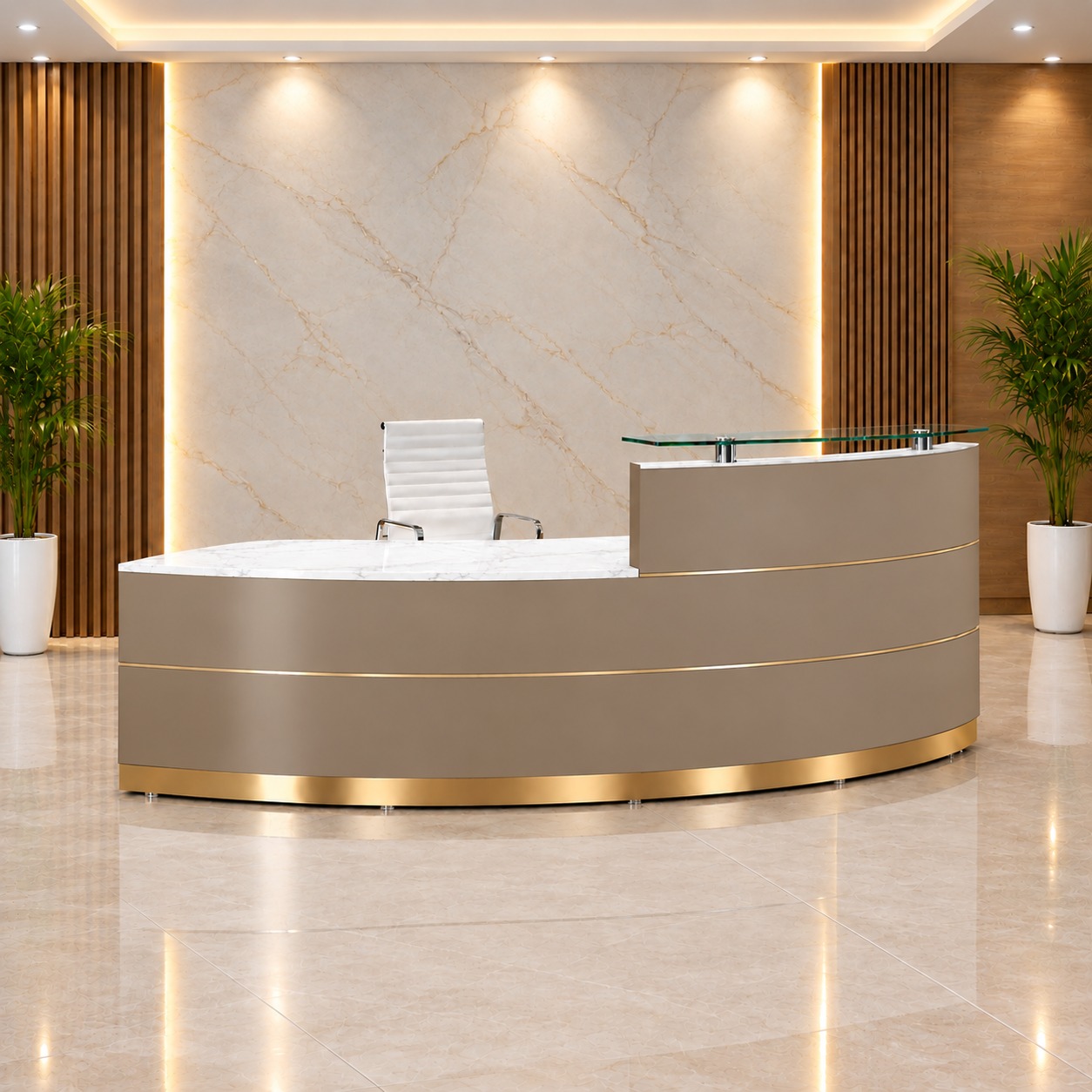 Curved reception desk 1 Curved reception desk